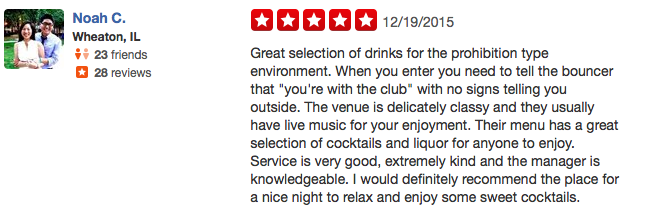 5-Star Yelp Review: Great Selection